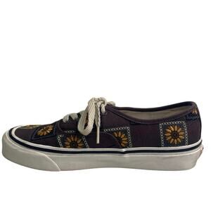 Womens Vans Sneaker Anaheim Factory Chocolate Brown Embroidered Floral Shoes 8.5